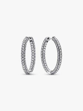 Pandora Timeless Pav�� Single-row Hoop Earrings